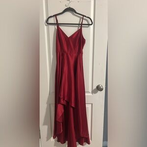 Elegant Red Strapless Dress